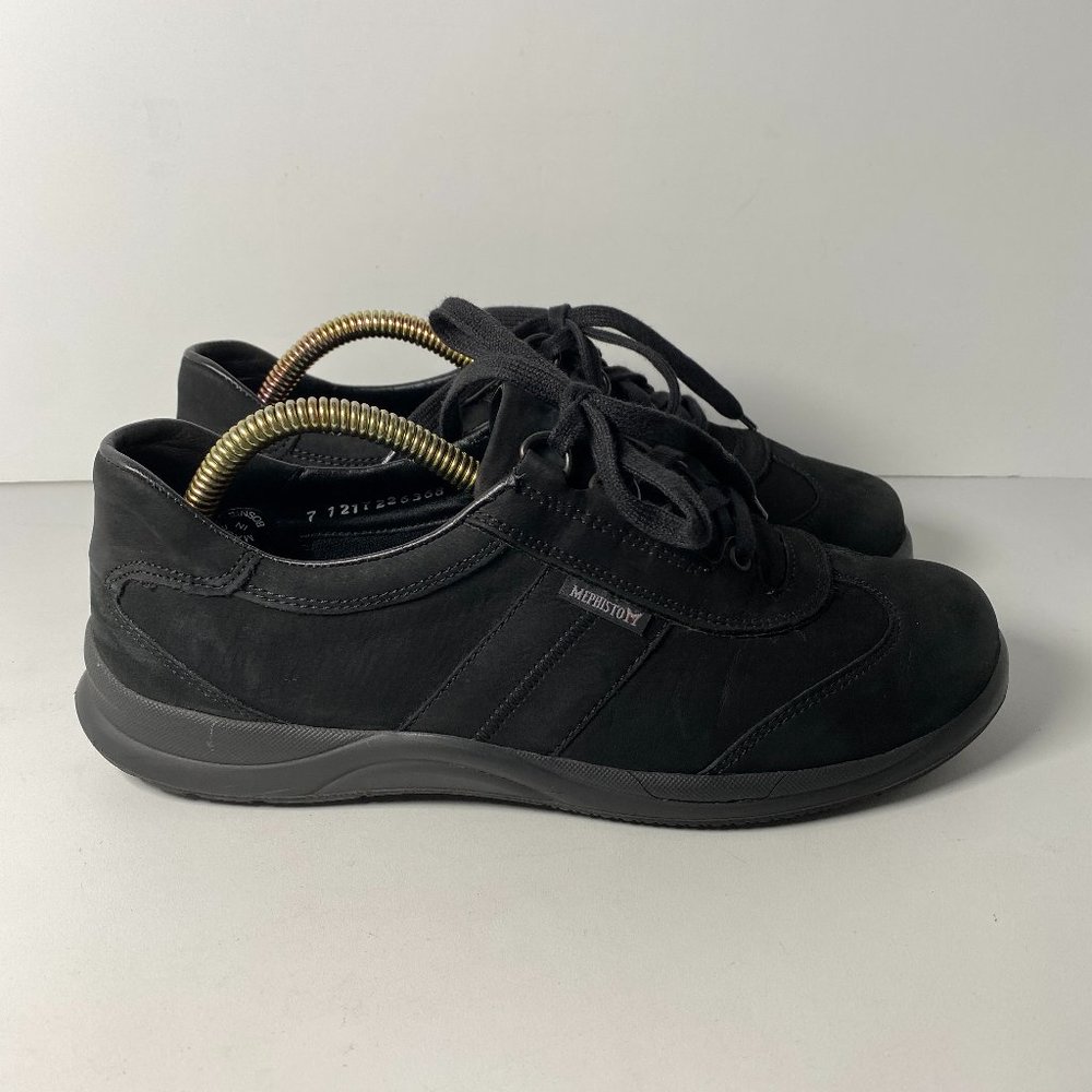 Mephisto Runoff Air Jet System Laser Leather Walking Shoes Women’s 7.5 Black
